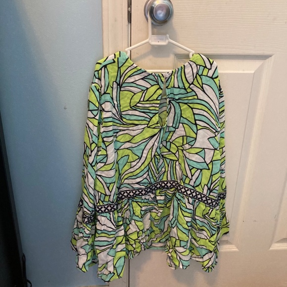 Crown & Ivy blue green mid-sleeve blouse - Picture 2 of 8